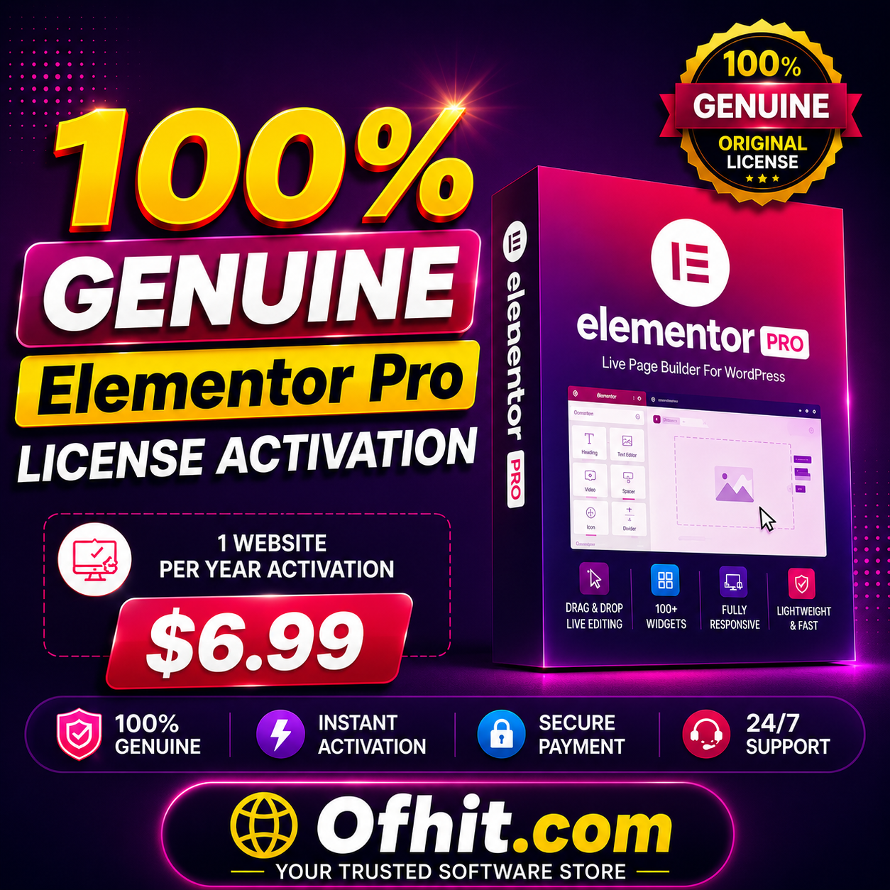 Elementor Pro License Key Activation